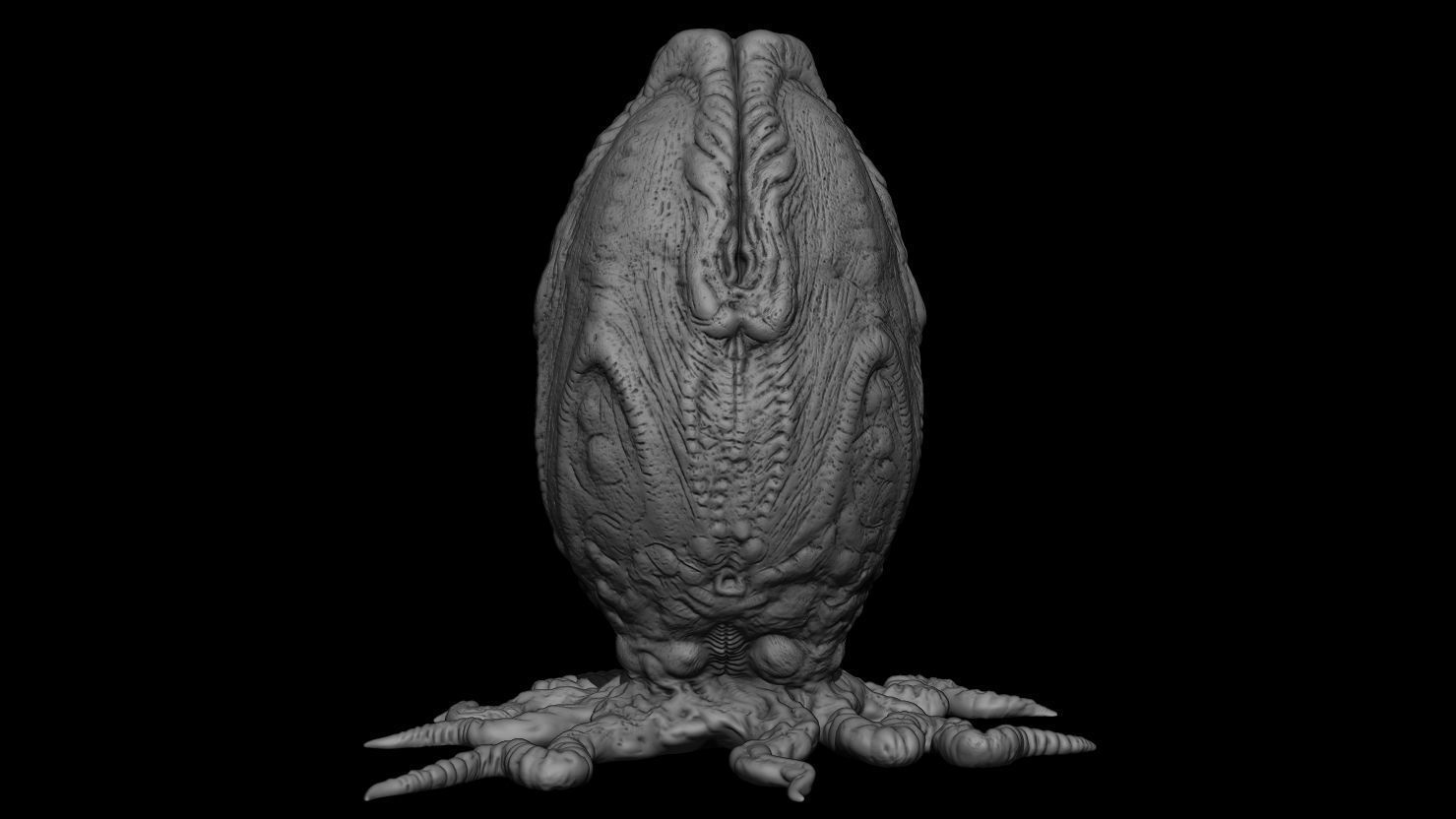 3D PRINTABLE ALIEN COVENANT OPEN AND CLOSED EGGS WITH ROOTS 3D print model_3