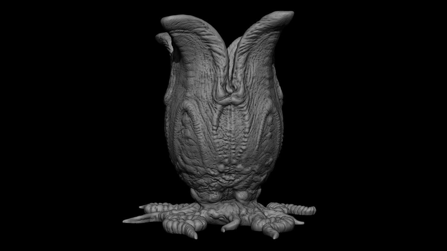 3D PRINTABLE ALIEN COVENANT OPEN AND CLOSED EGGS WITH ROOTS 3D print model_15