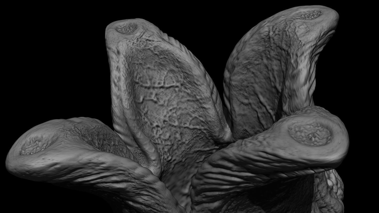 3D PRINTABLE ALIEN COVENANT OPEN AND CLOSED EGGS WITH ROOTS 3D print model_18