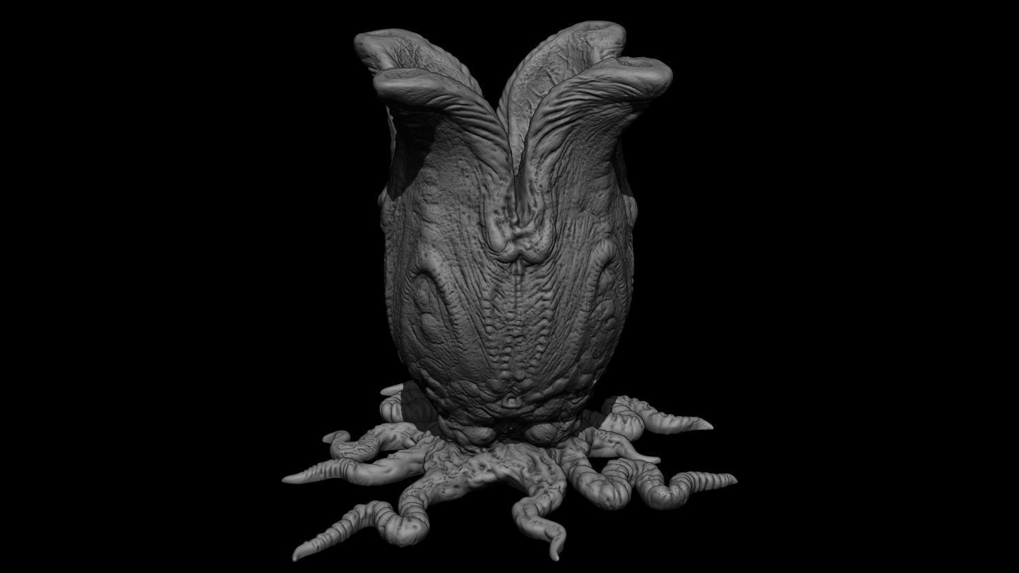 3D PRINTABLE ALIEN COVENANT OPEN AND CLOSED EGGS WITH ROOTS 3D print model_14