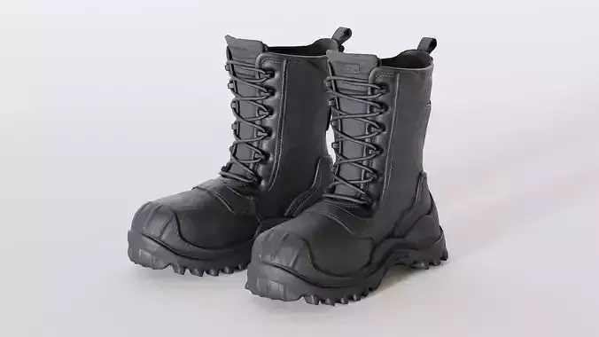 Military boots - LowPoly - 03 Low-poly 3D model