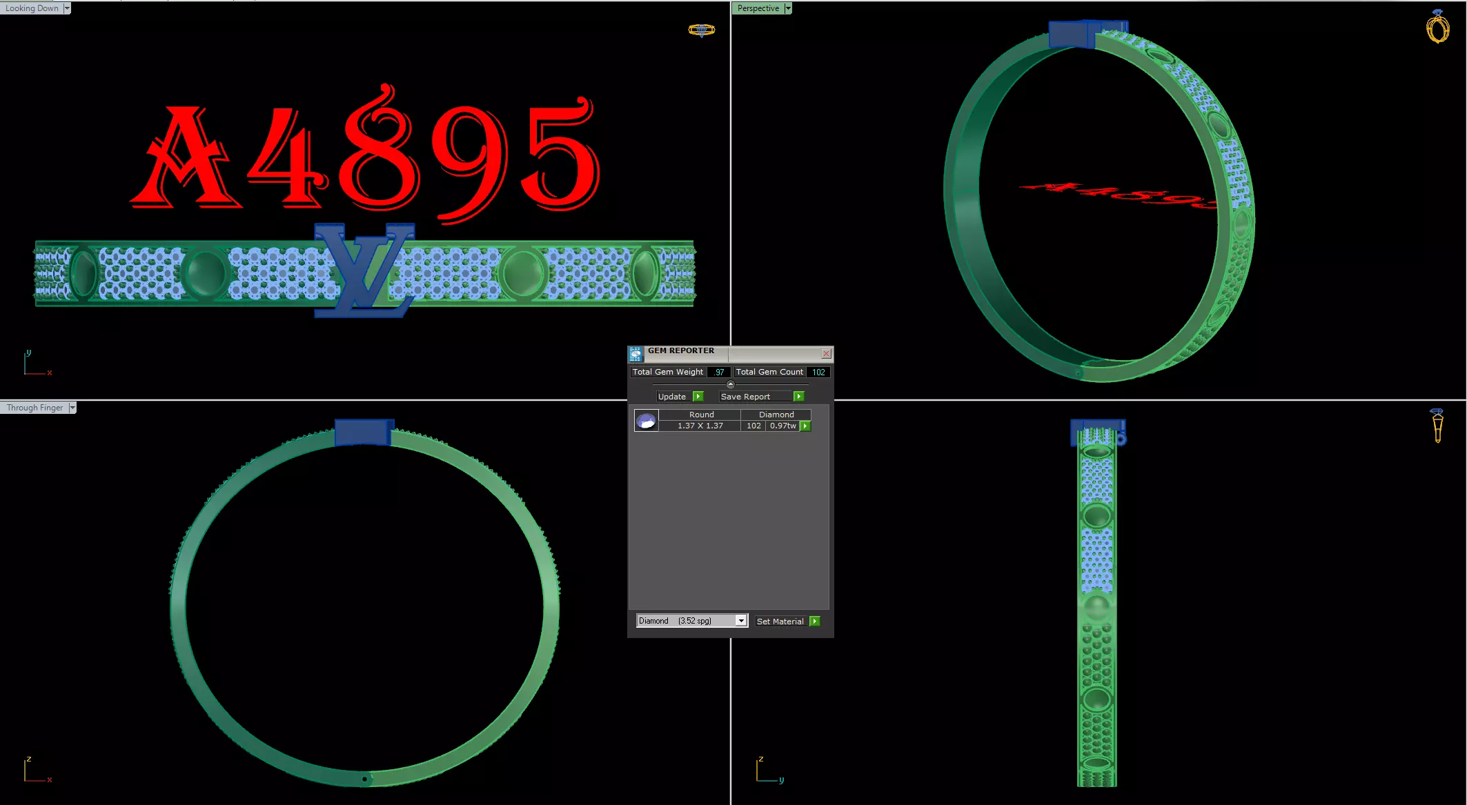 bangle bracelet 3D print model_0