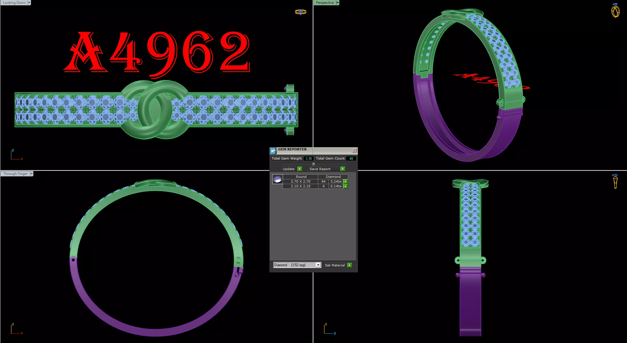 bangle bracelet 3D print model_0