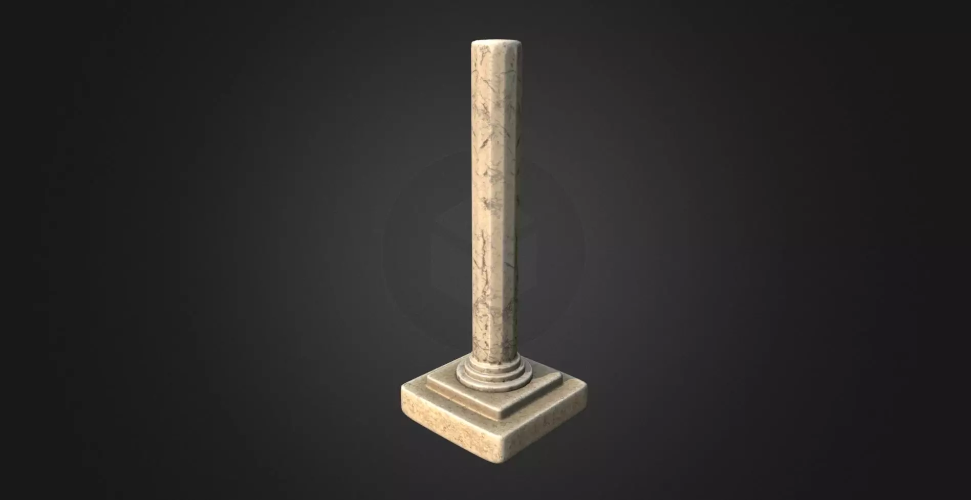 Roman Column 3D asset Low-poly 3D model
