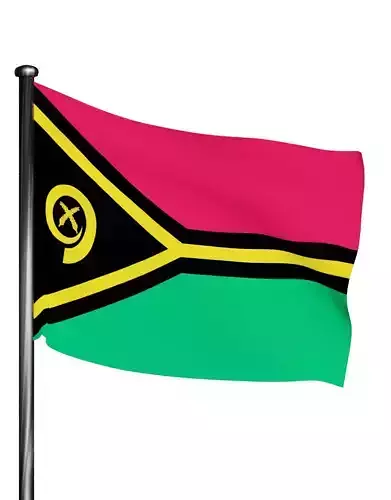 Vanuatu national flag Free 3D model