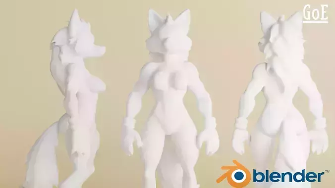 Fyrry character Stylized Basemesh with Topology