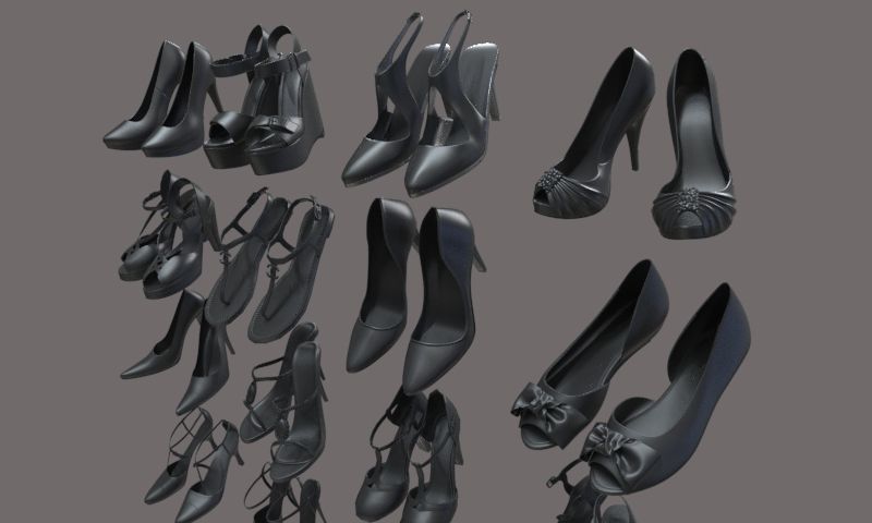 Women shoes 3d model 3D model_3