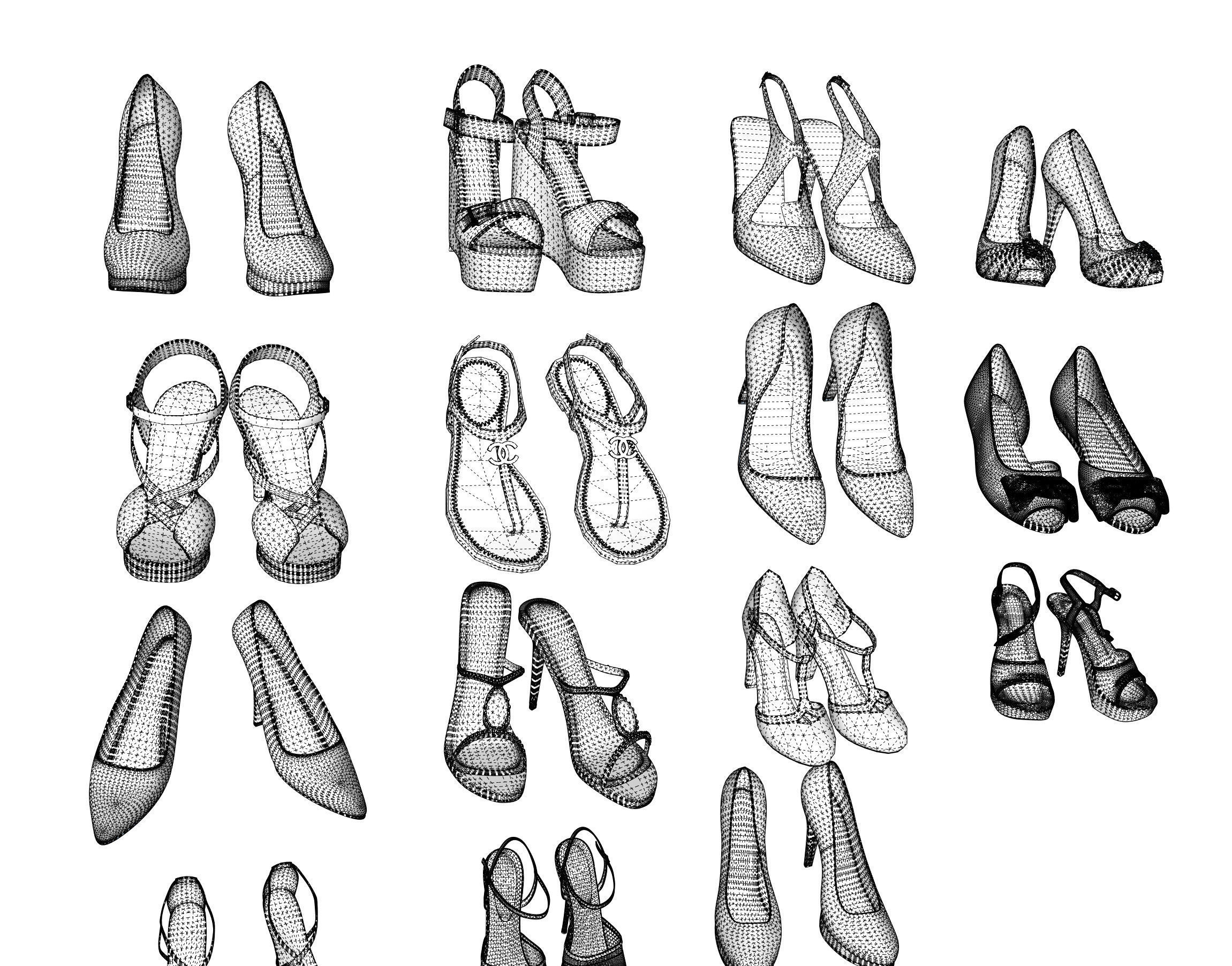 Women shoes 3d model 3D model_13