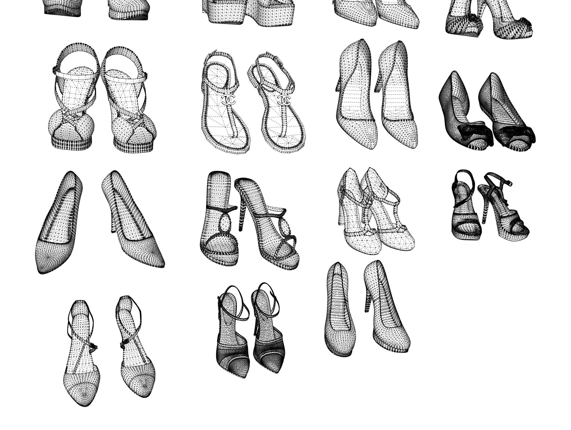 Women shoes 3d model 3D model_12