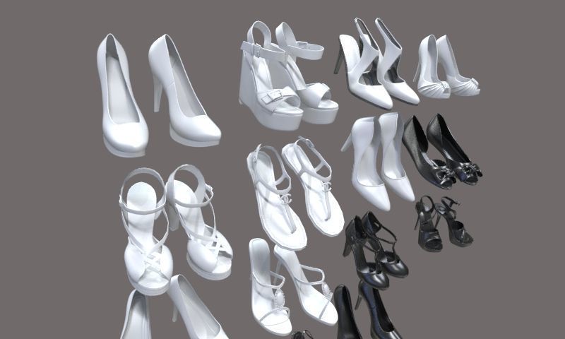 Women shoes 3d model 3D model_7