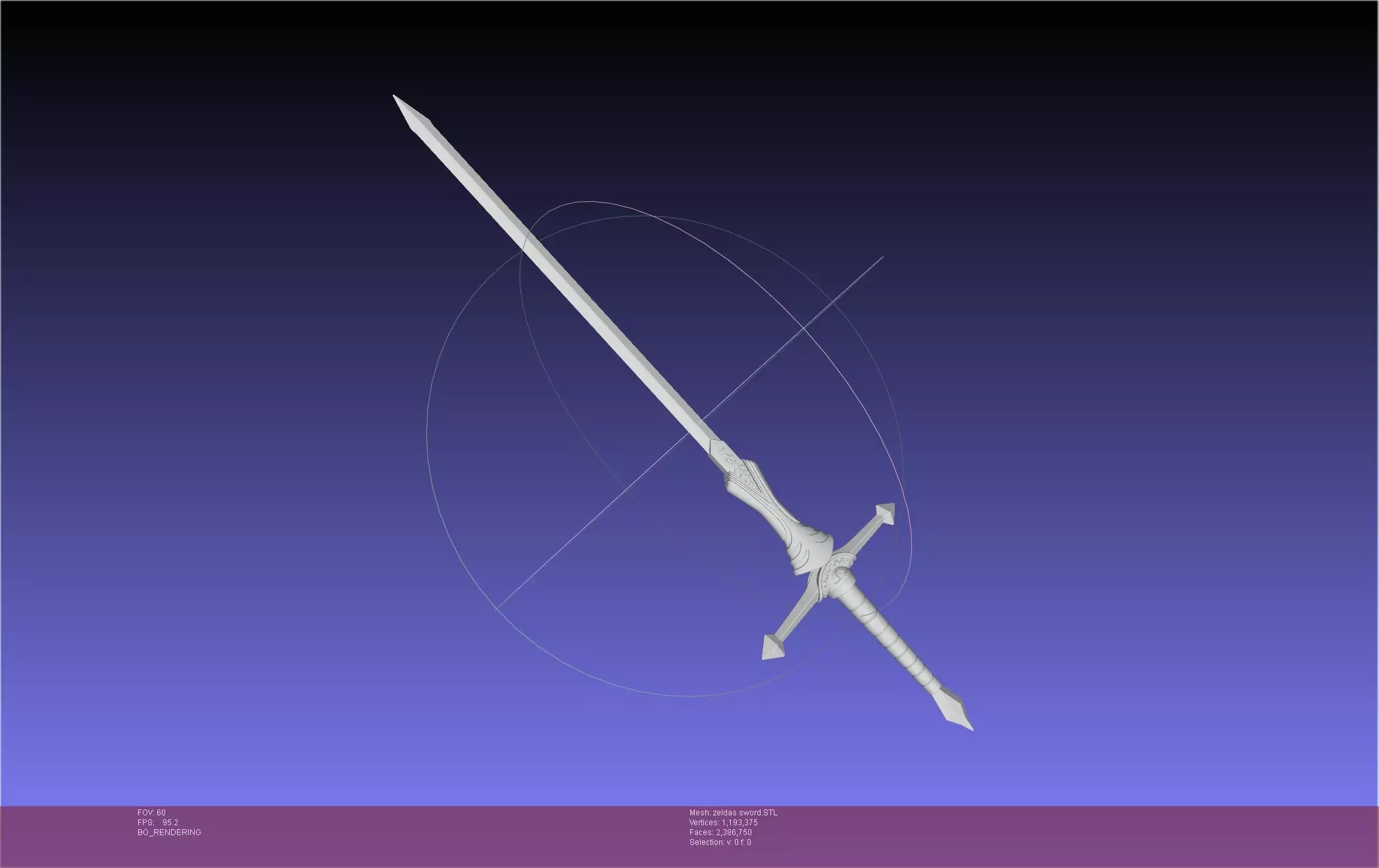 Zelda Twilight Princess Zeldas Sword Printable Assembly 3D print model