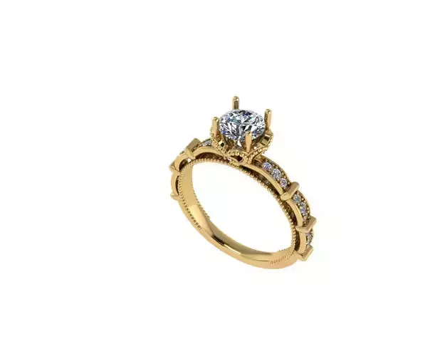 Women diamond engagement ring 3d render