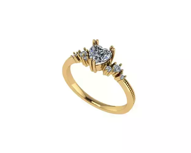 Women diamond engagement ring 3d render