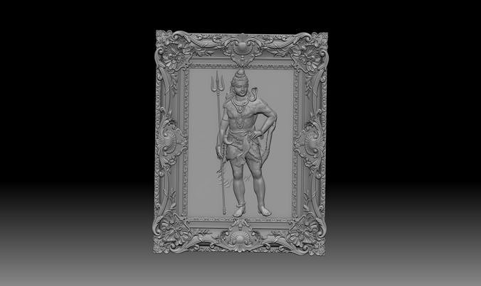 Shiva frame for 3D print and CNC wood carving 3D print model
