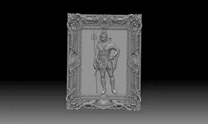 Shiva frame for 3D print and CNC wood carving