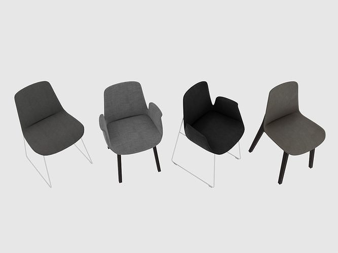 Ventura Chair Set of 4 Models 3D model