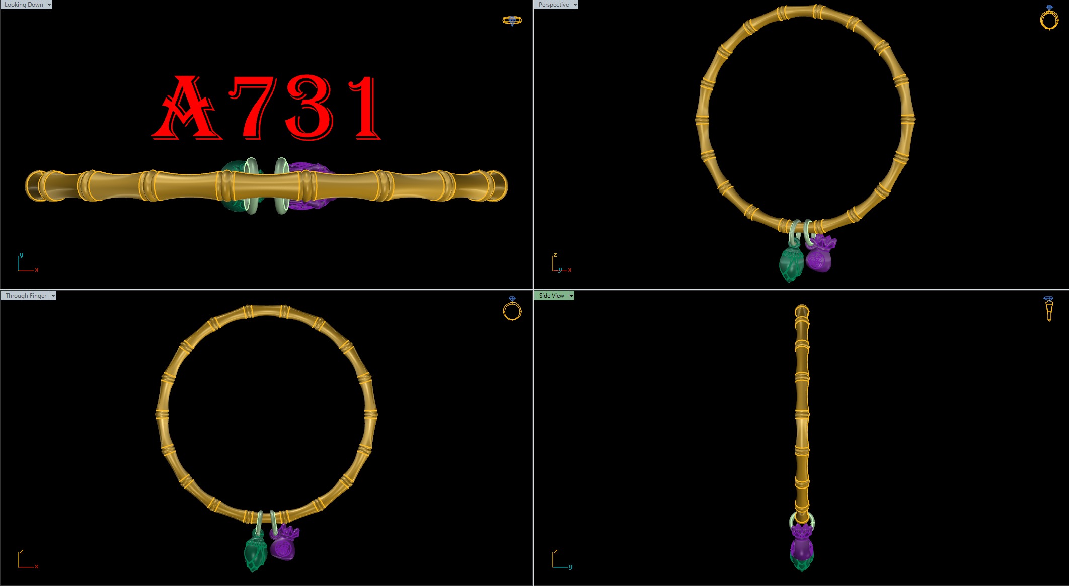 bangle bracelet 10 model  3D print model_2