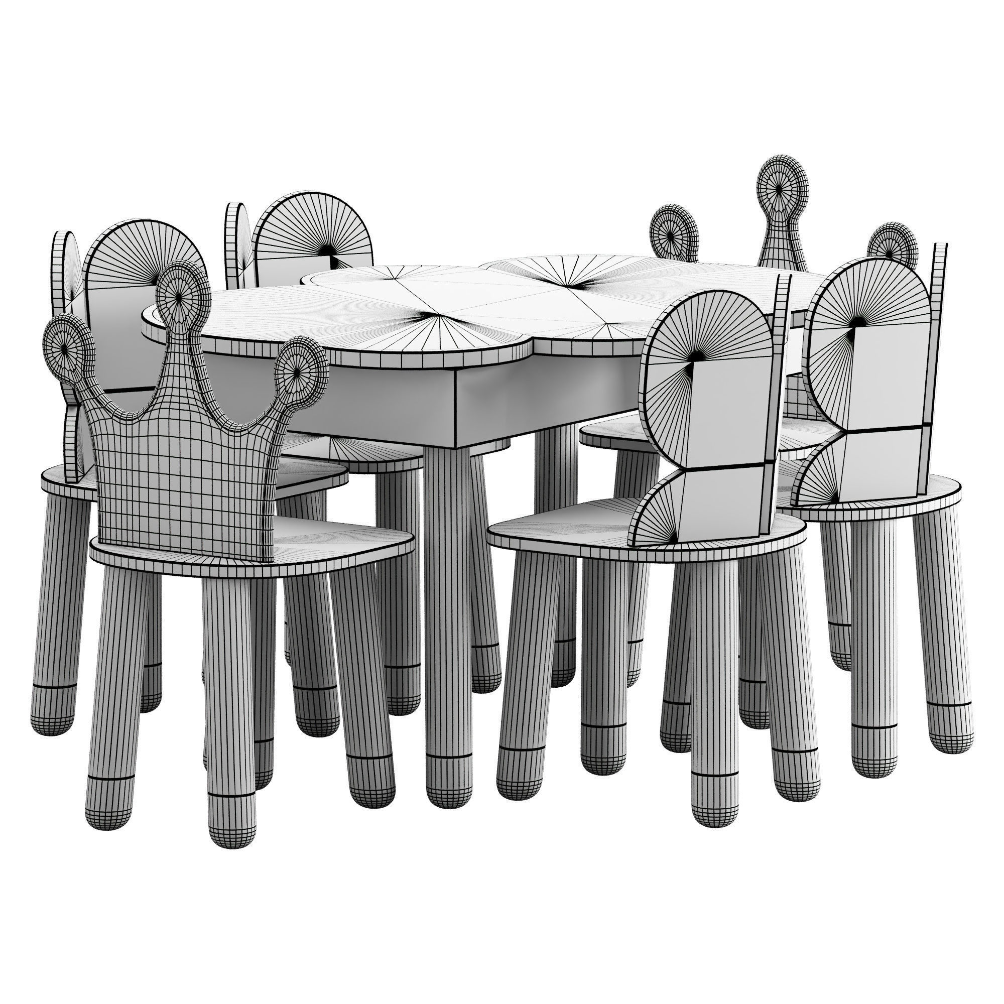  Children table 3D model_17