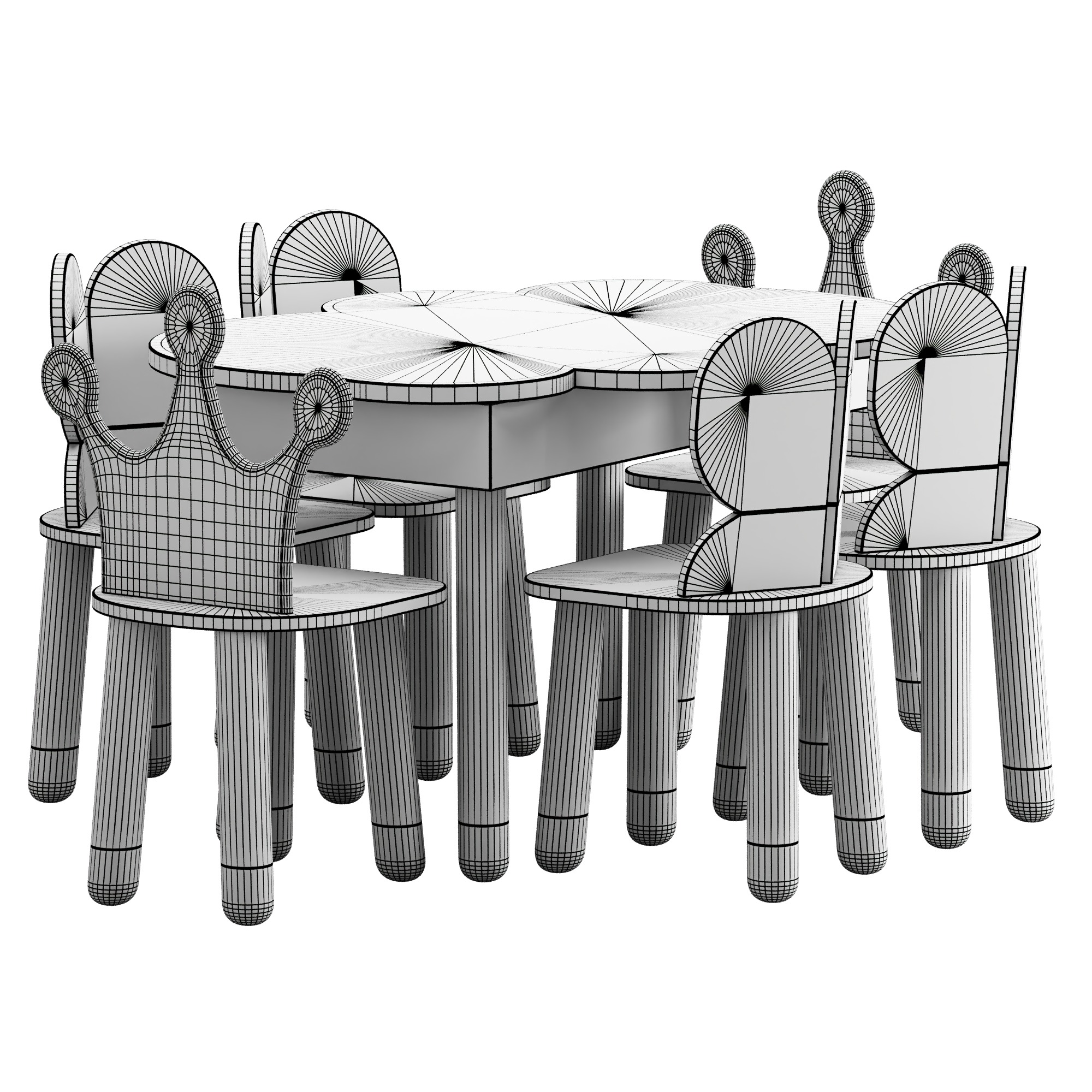  Children table 3D model_7