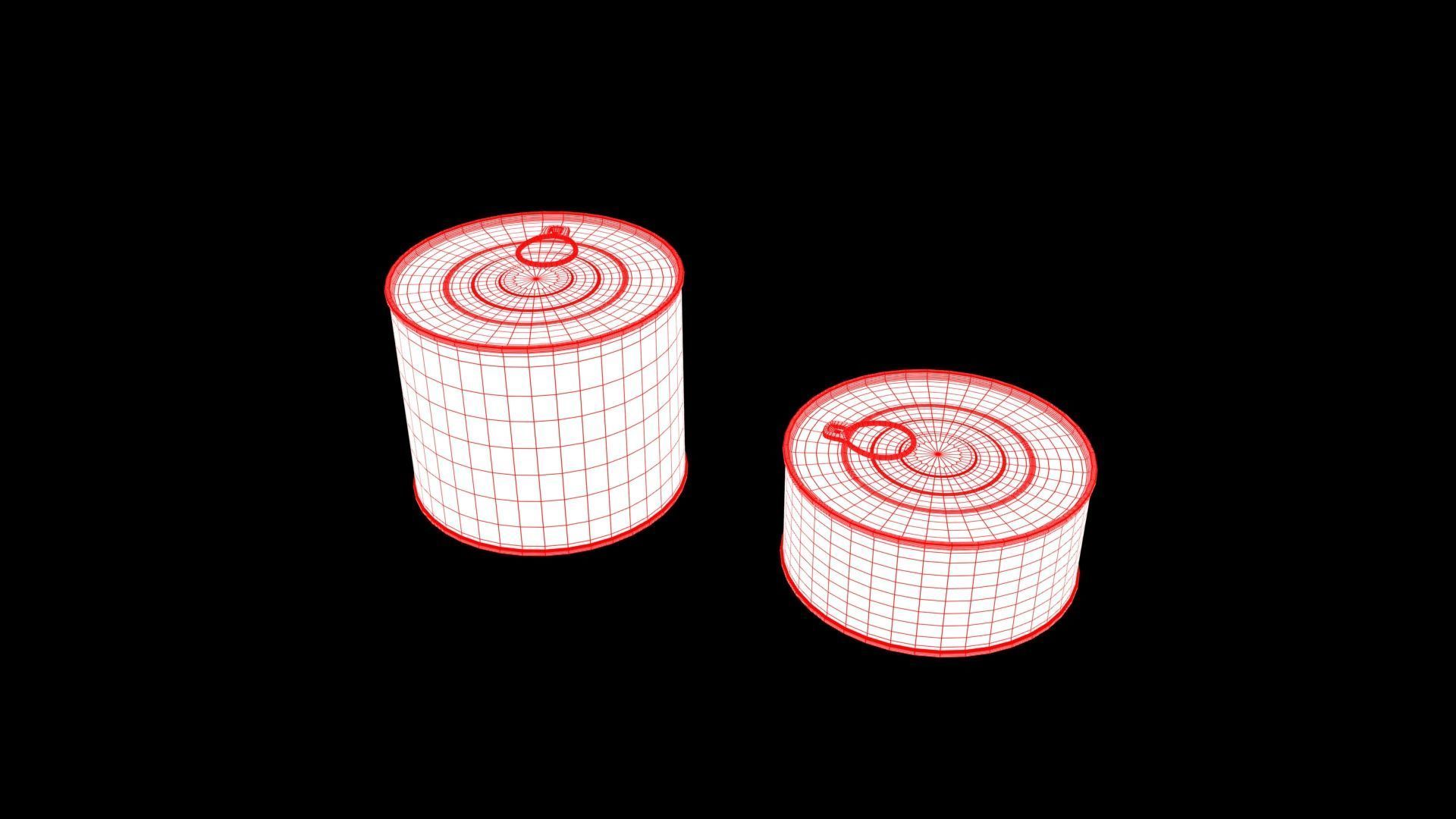 Cans Food Container Low-poly 3D model_6