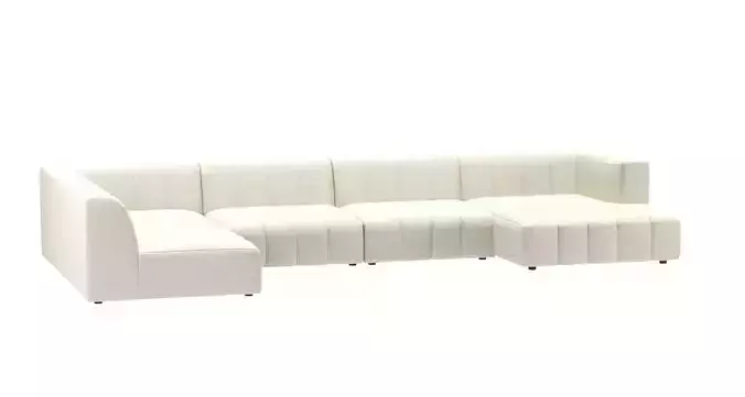 Langham Channeled 5 Piece Sectional 3D model