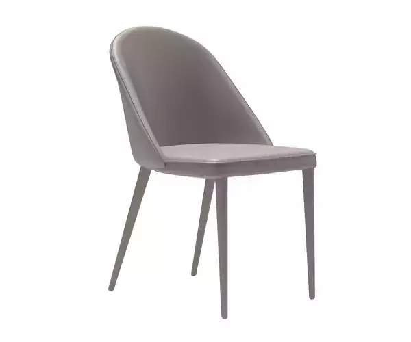Contemporary Dark Grey Vegan Leather Dining Chair 3D model