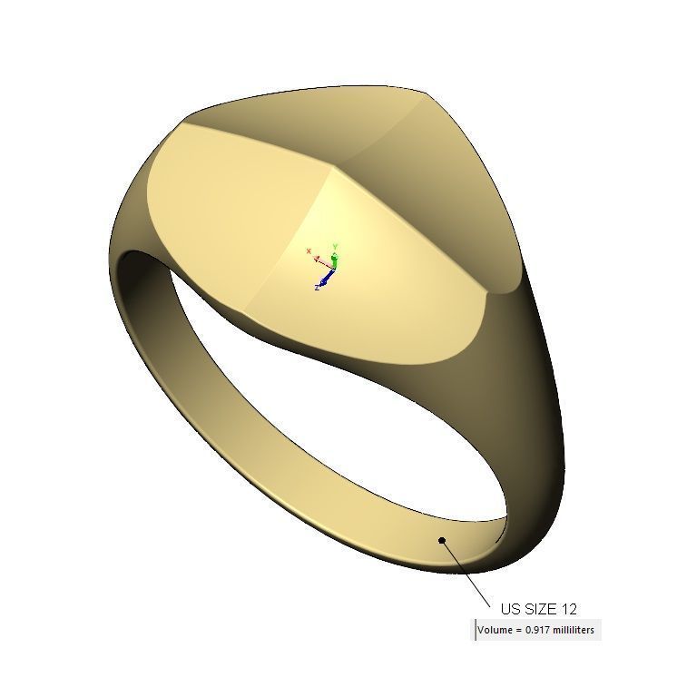 Four faceted curved faces signet ring US sizes 6to12 3D print model_13