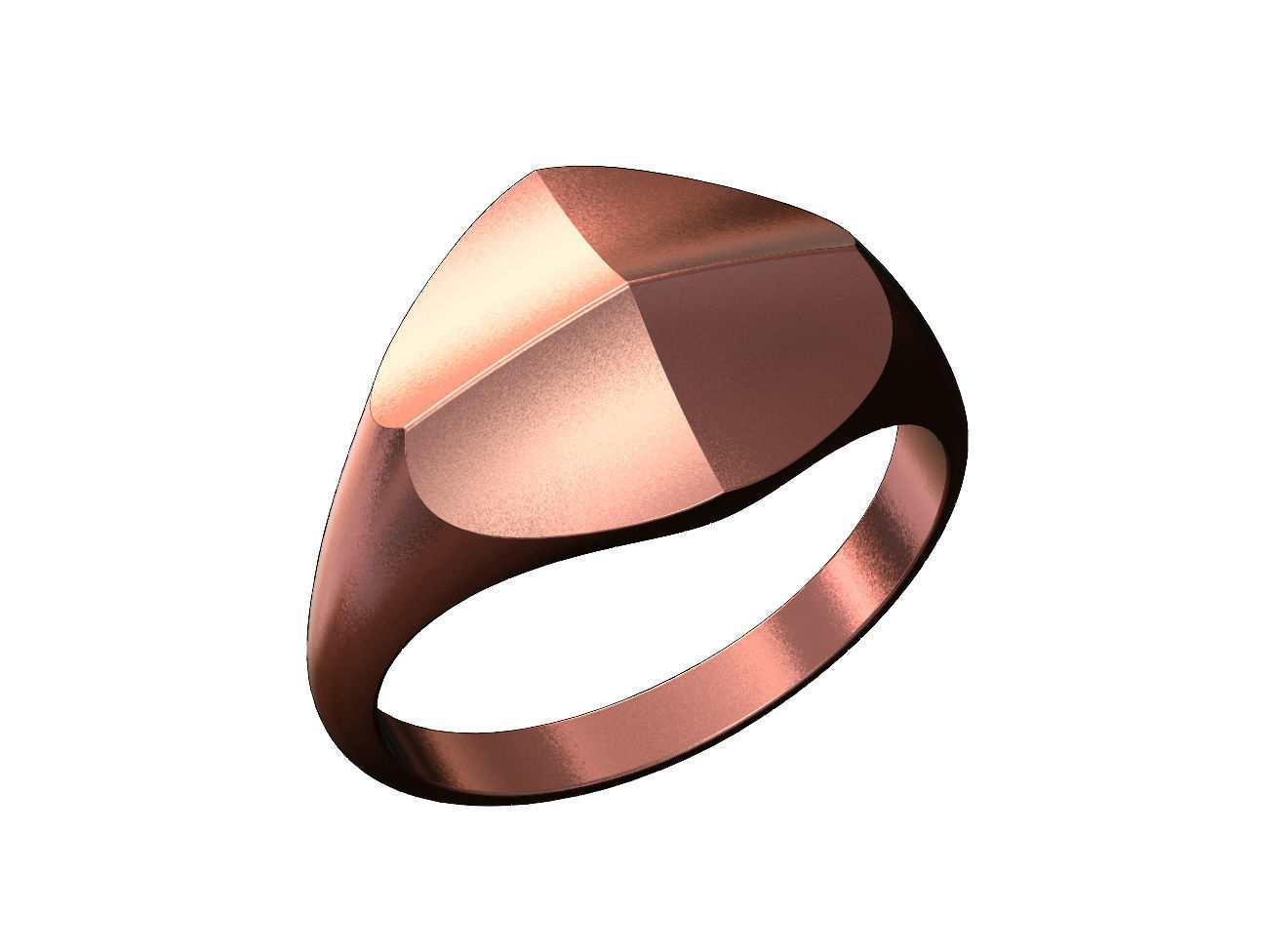 Four faceted curved faces signet ring US sizes 6to12 3D print model_11