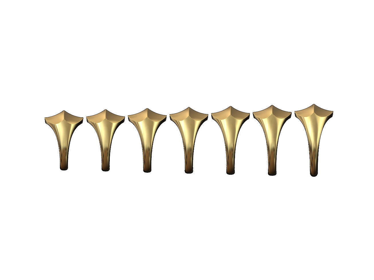 Four faceted curved faces signet ring US sizes 6to12 3D print model_2