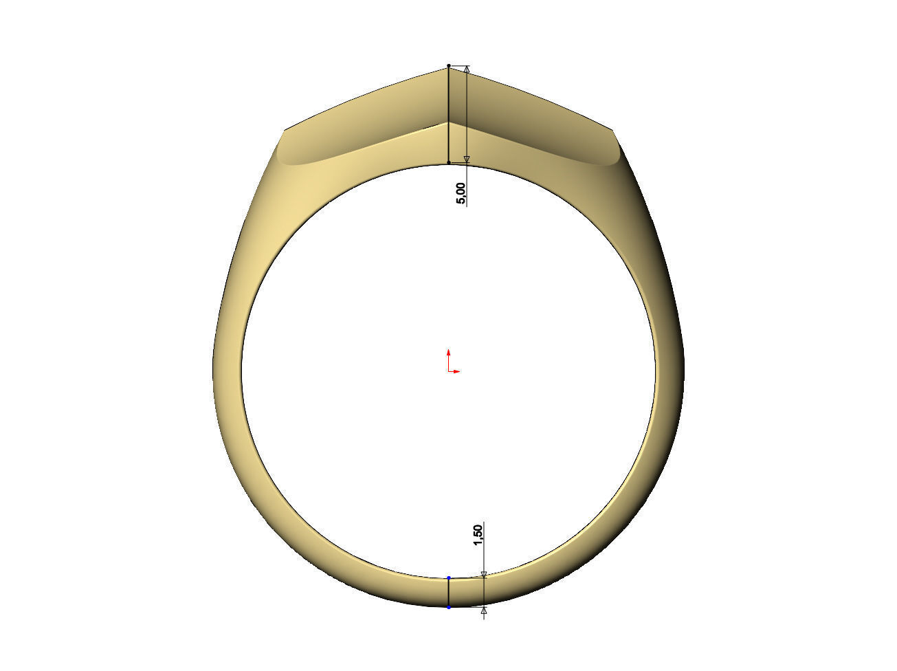 Four faceted curved faces signet ring US sizes 6to12 3D print model_7