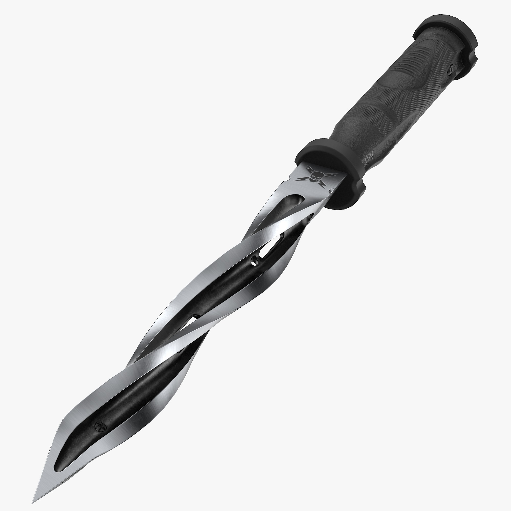 Combat knife Low-poly 3D model_6