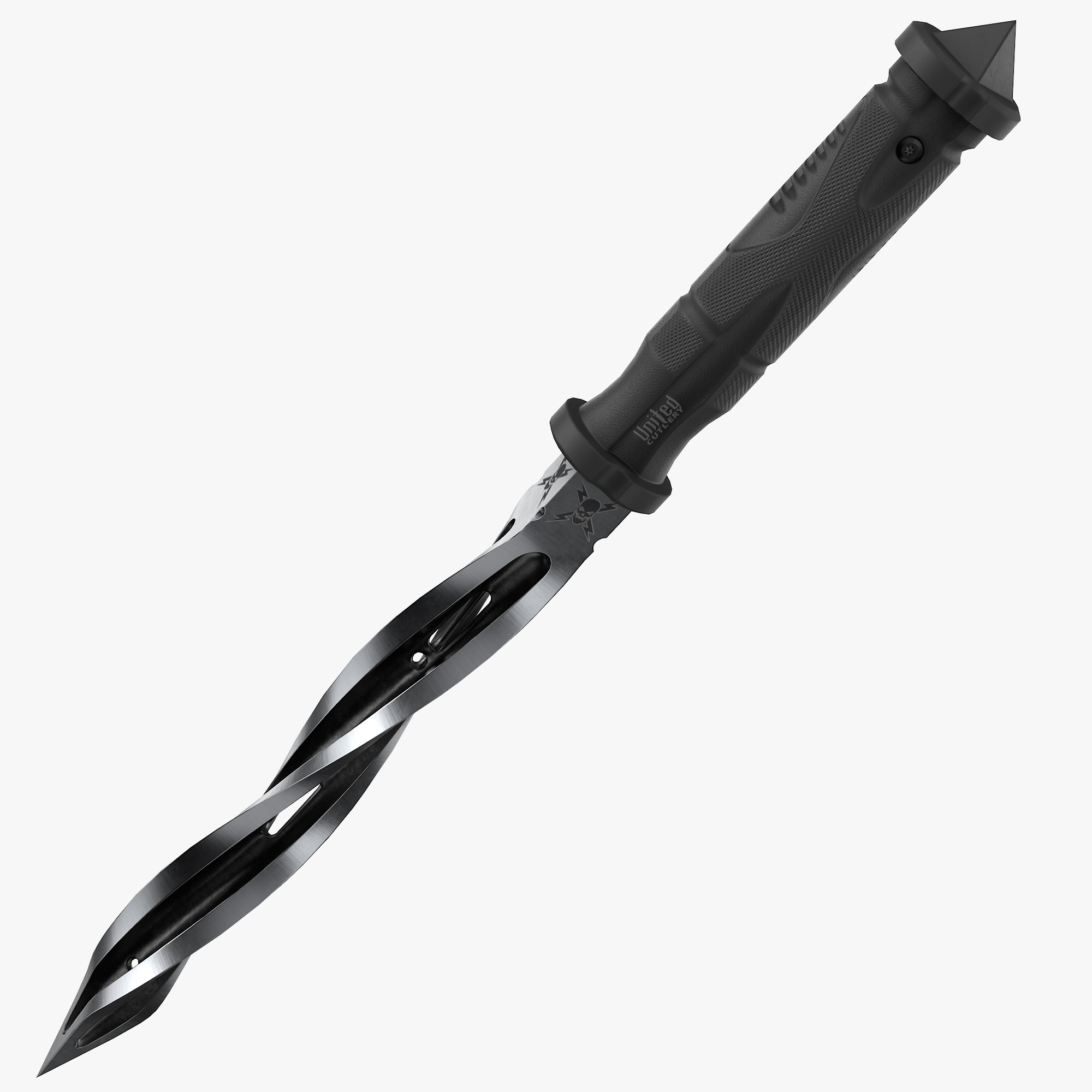 Combat knife Low-poly 3D model_1