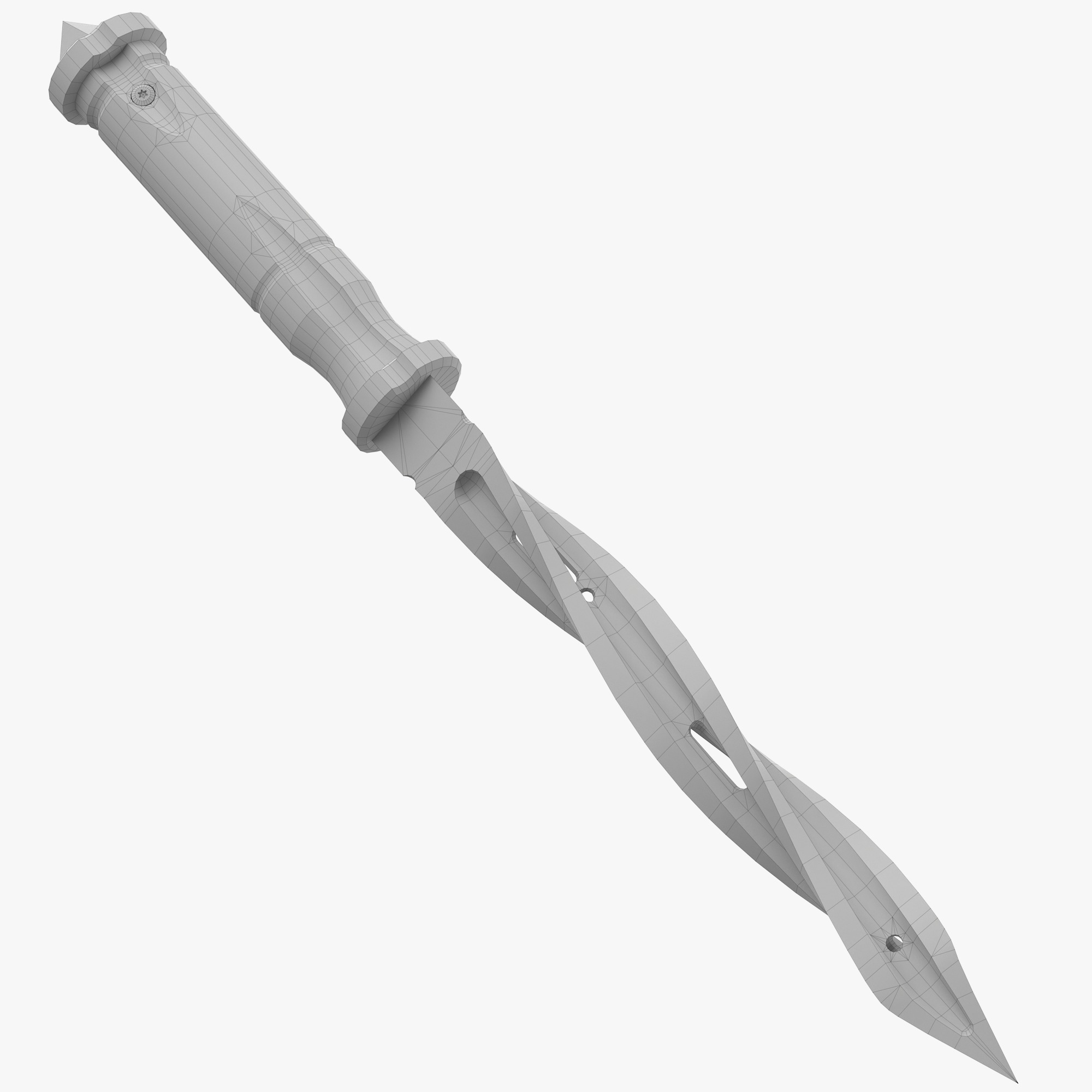 Combat knife Low-poly 3D model_8