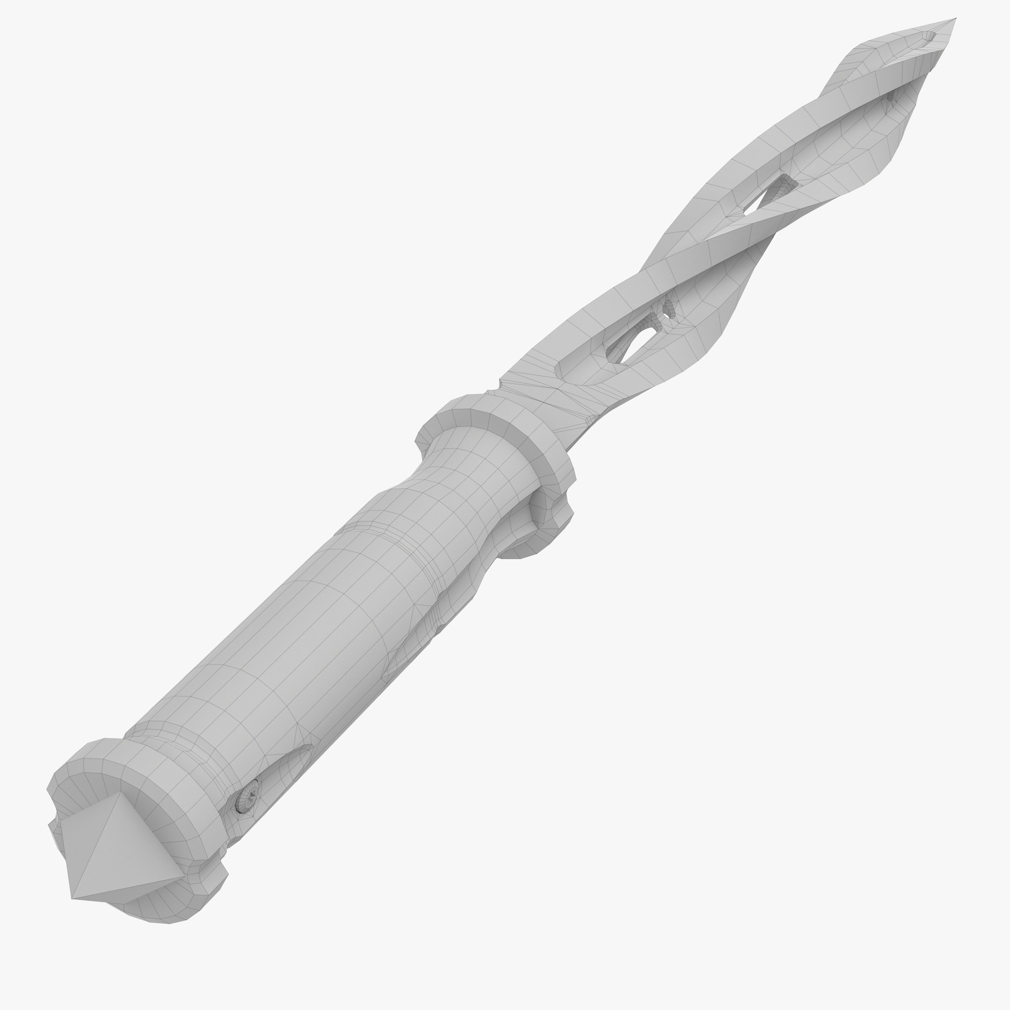 Combat knife Low-poly 3D model_10