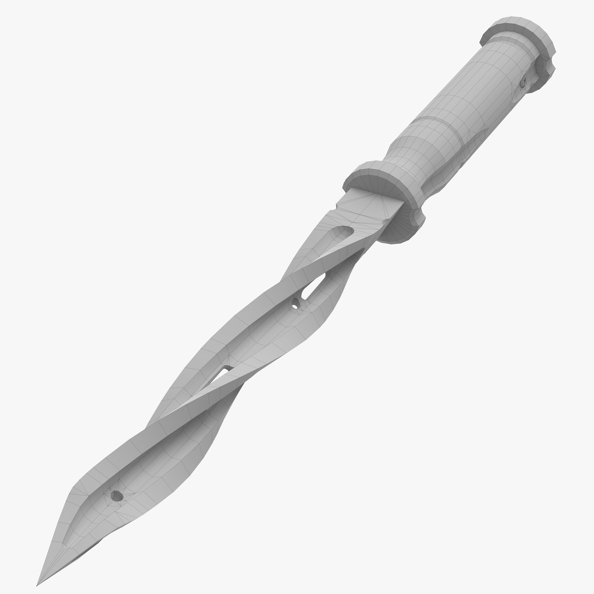 Combat knife Low-poly 3D model_12