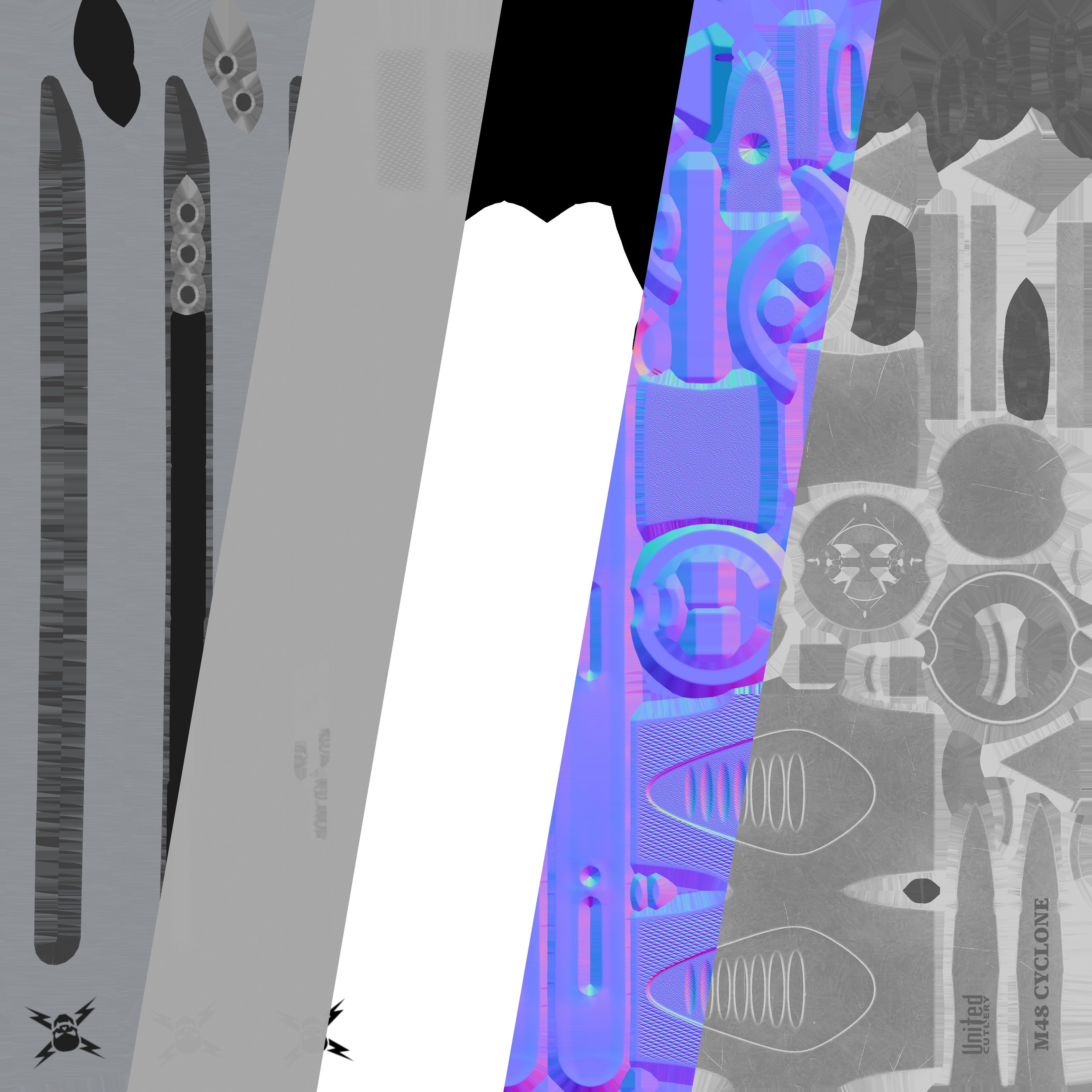 Combat knife Low-poly 3D model_14