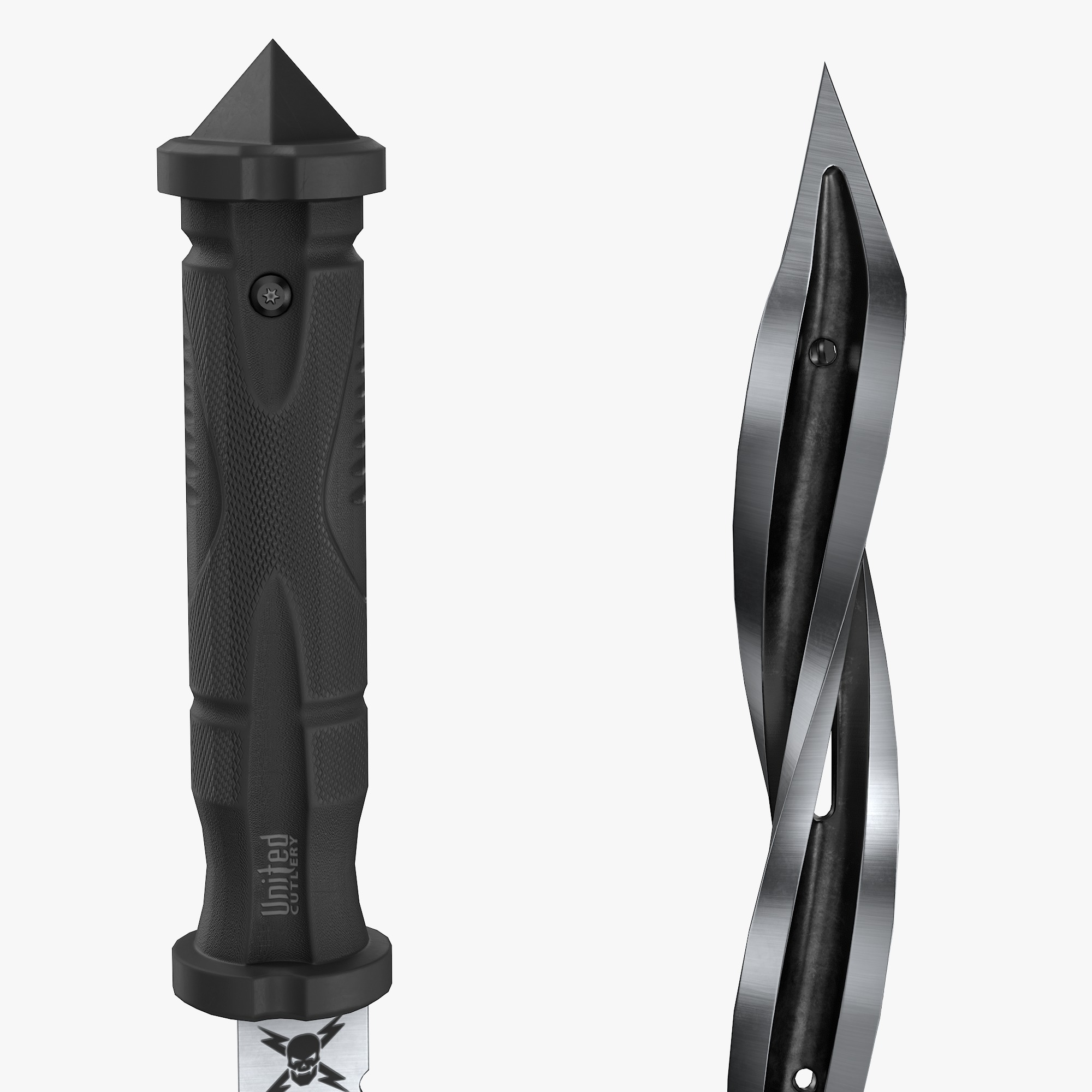 Combat knife Low-poly 3D model_4