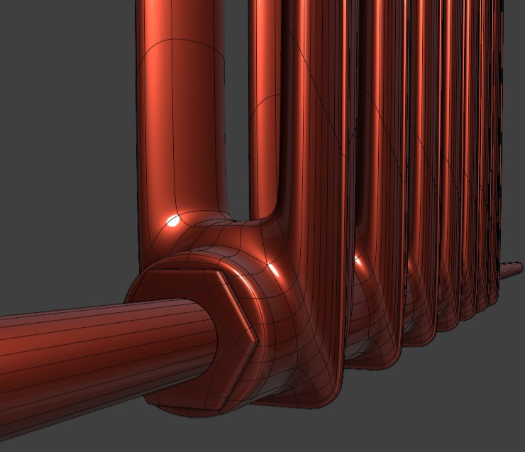 Radiator 3D Model with High-Quality Topology Low-poly 3D model_7