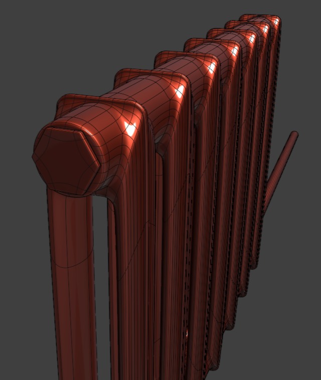 Radiator 3D Model with High-Quality Topology Low-poly 3D model_6