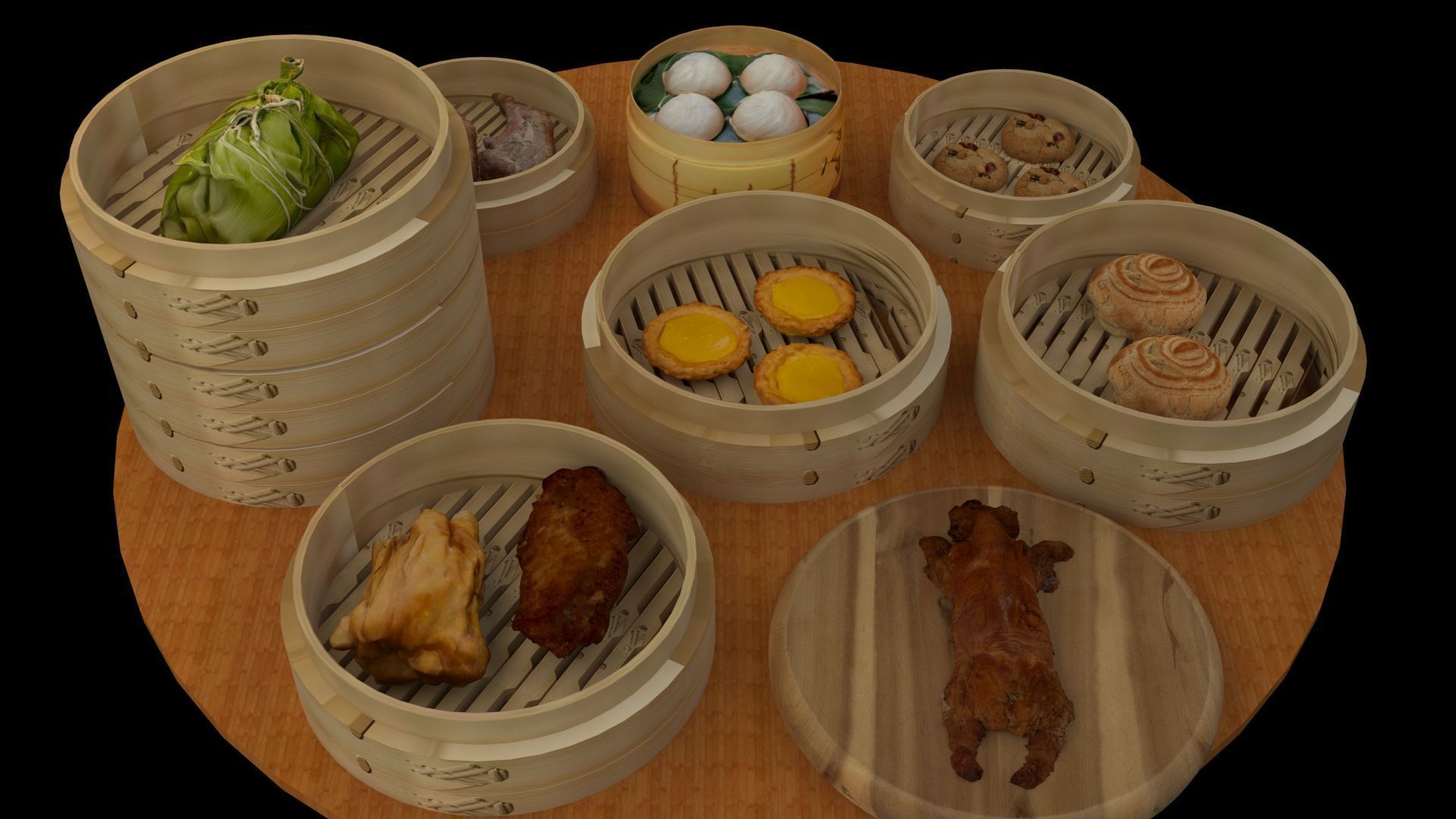 Chinese  dim sum  3D model_3