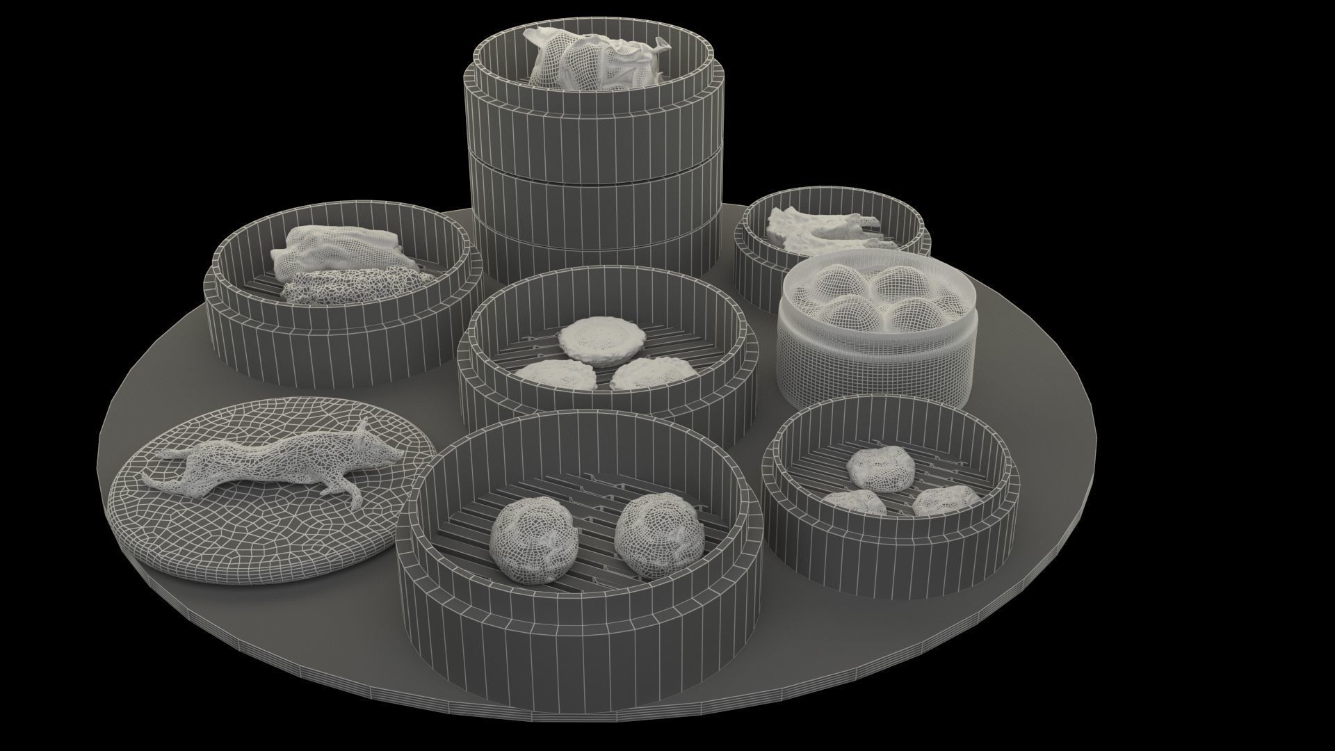 Chinese  dim sum  3D model_7