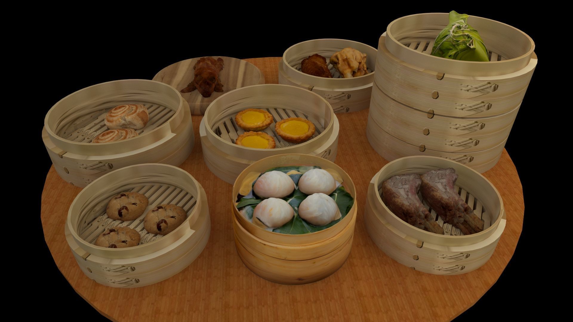 Chinese  dim sum  3D model_2