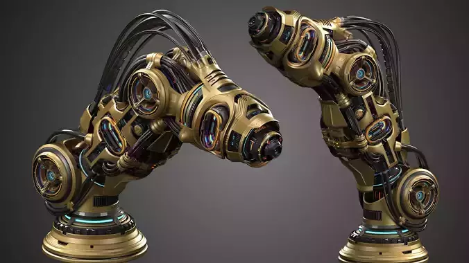 Robot Arm Advanced 2 - Rigged and Animated 3D model