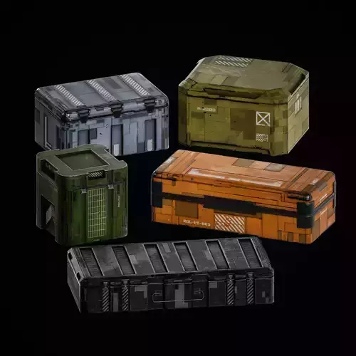 SciFi Crates Pack Vol 2 Low-poly 3D model