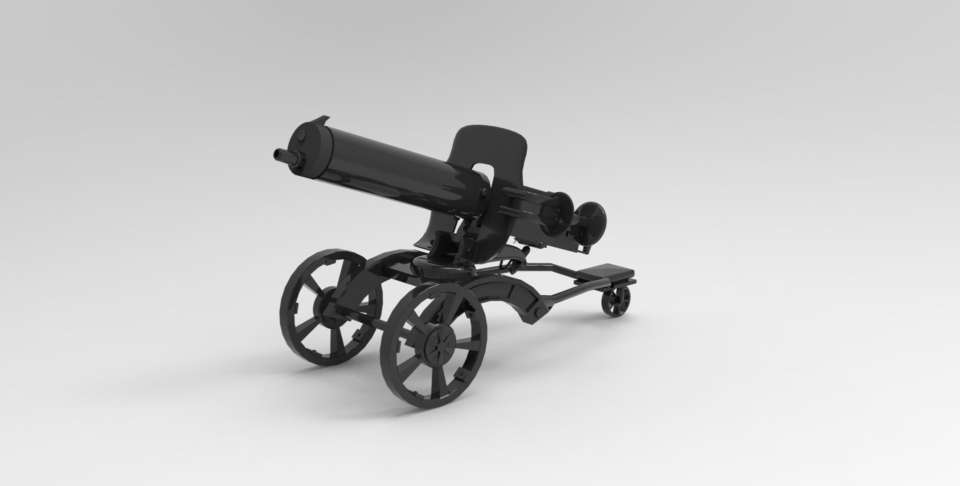 Maxim machine gun  3D model_1