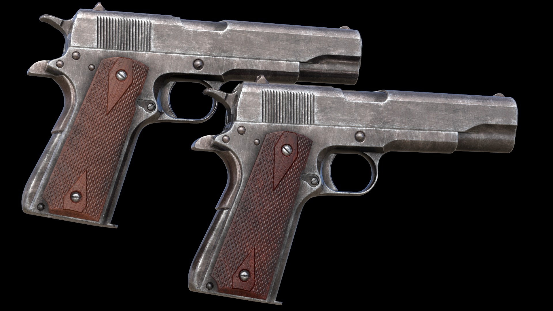 Colt 1911 M1911 Game Ready Low-poly 3D model_6