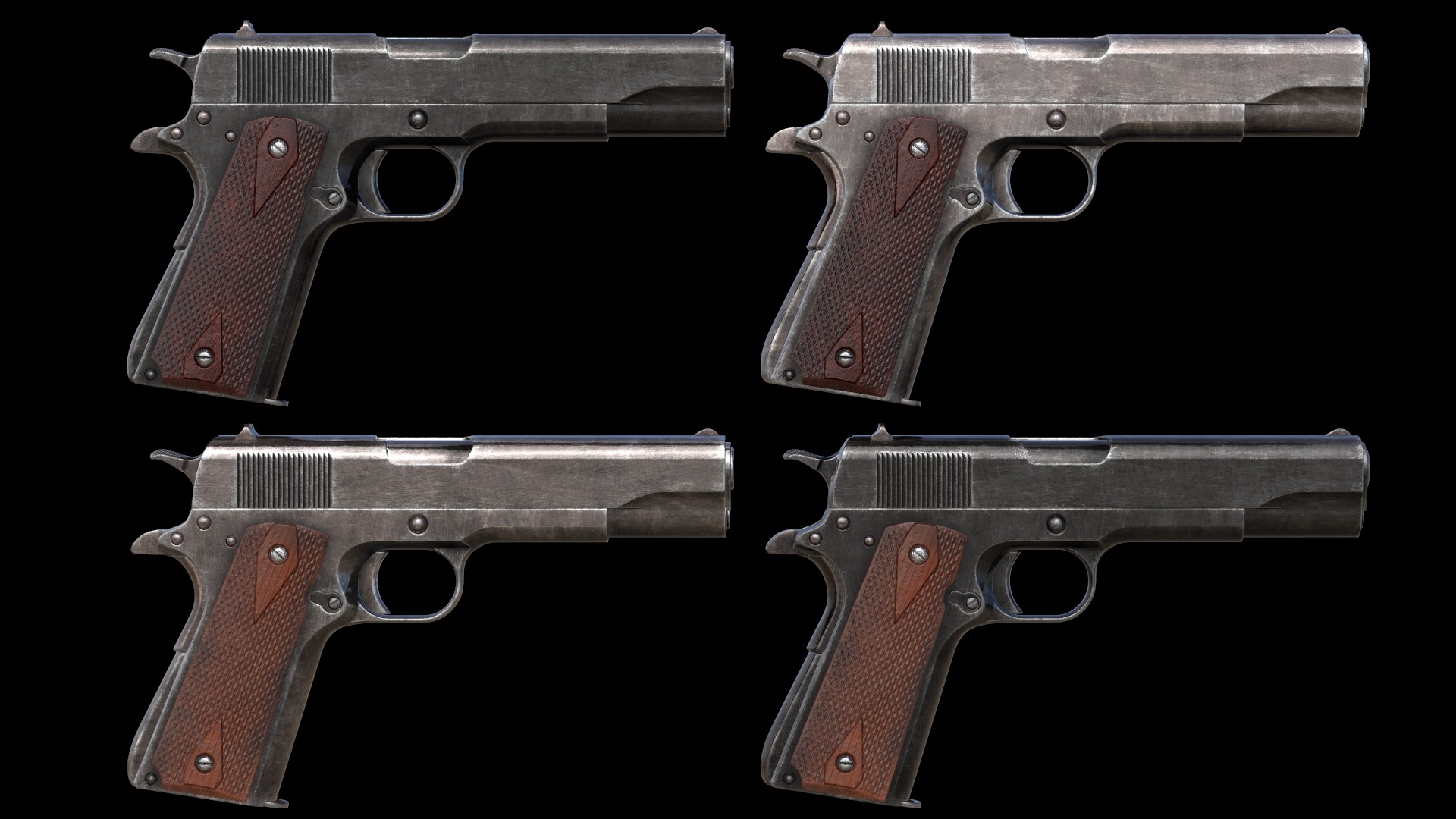 Colt 1911 M1911 Game Ready Low-poly 3D model_7