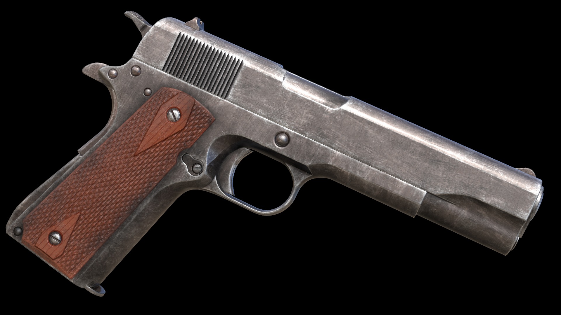 Colt 1911 M1911 Game Ready Low-poly 3D model_4
