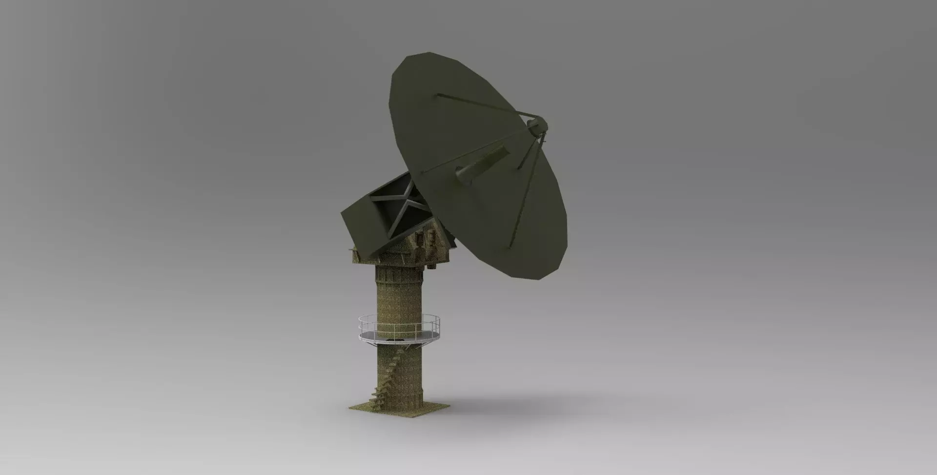 military antenna 3D model_0