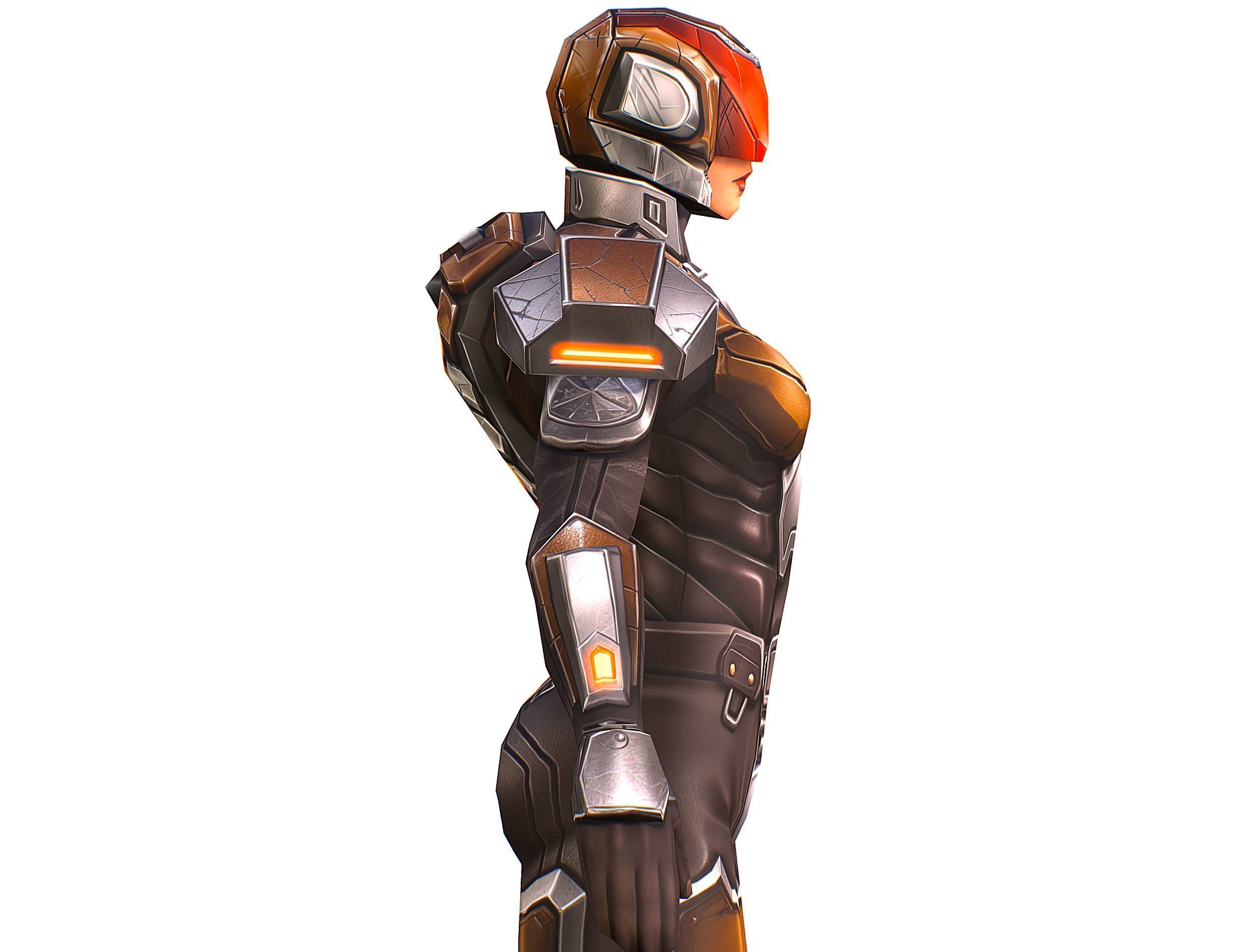 Cartoon Sci-Fi Cyborg Drone Trooper Soldier Low-poly 3D model_25